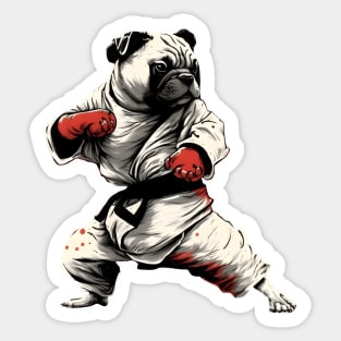 Pug dog knows karate Sticker